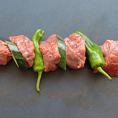 Schaschlick-Rind-Pimento-Zucchini